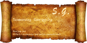 Somossy Gergely névjegykártya